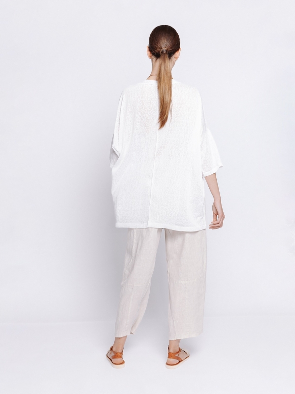 Maxi t-shirt in flamed fabric