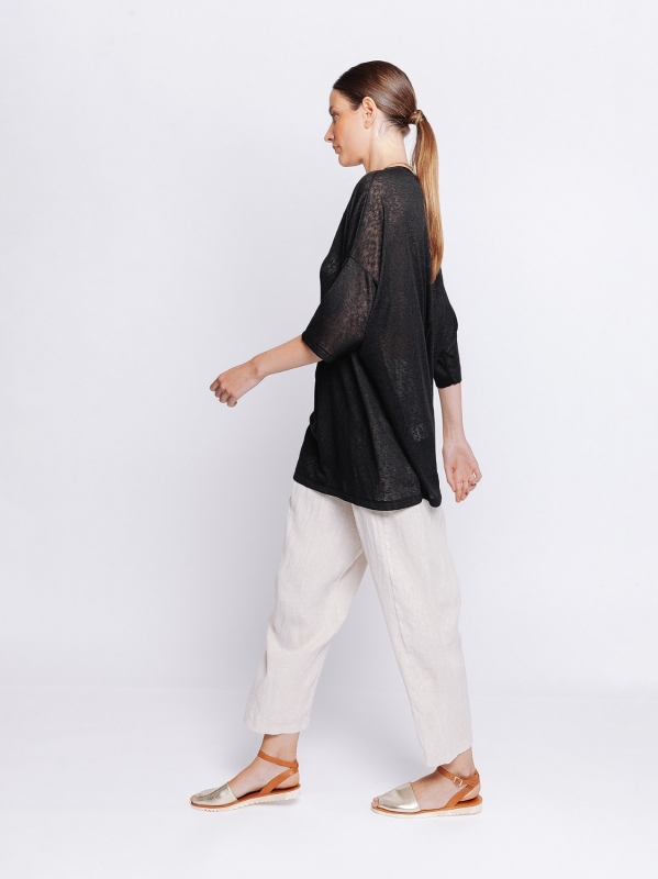Maxi t-shirt in flamed fabric