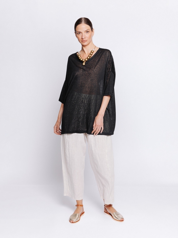 Maxi t-shirt in flamed fabric