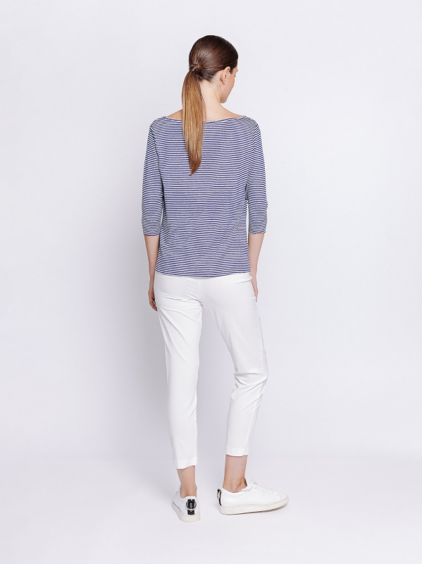 Boxy t-shirt a righe BLU E GRIGIO