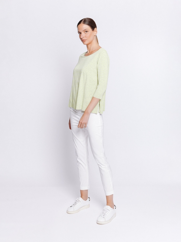 Boxy t-shirt a righe BLU E GRIGIO