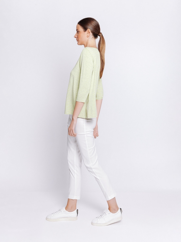 Boxy t-shirt a righe BLU E GRIGIO