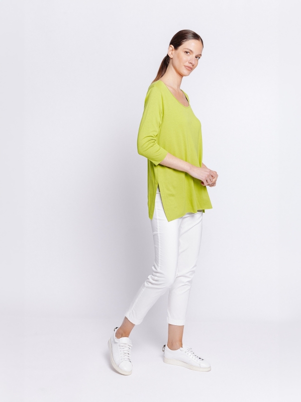 Boxy t shirt lunga Essential verde acido