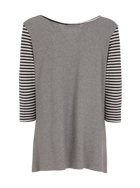 T-shirt lunga a righe irregolari