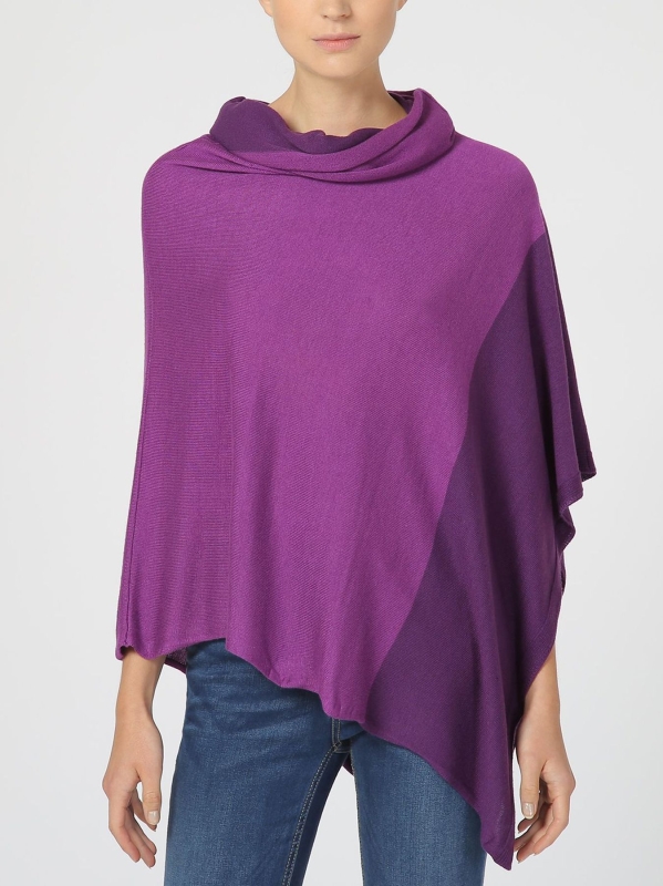 Poncho con dettaglio rigato