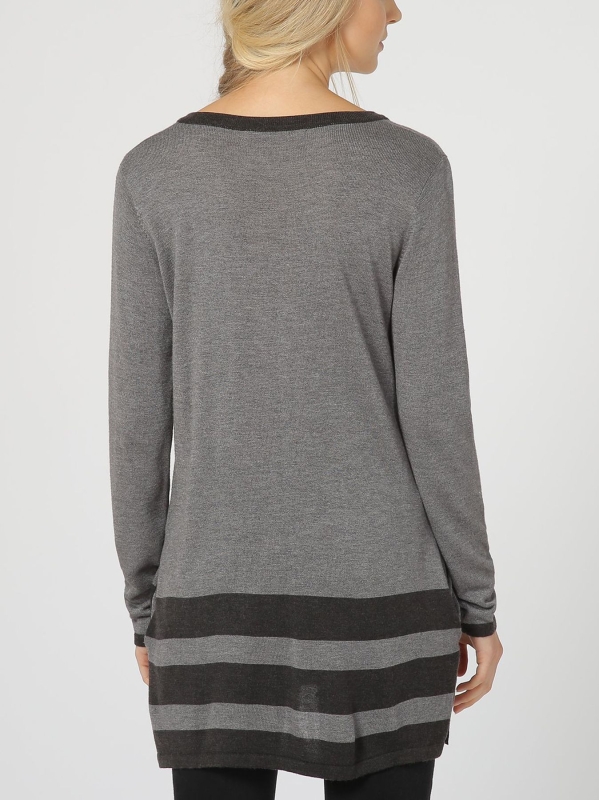 Maglia lunga con dettaglio rigato