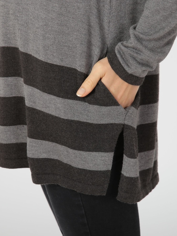 Maglia lunga con dettaglio rigato