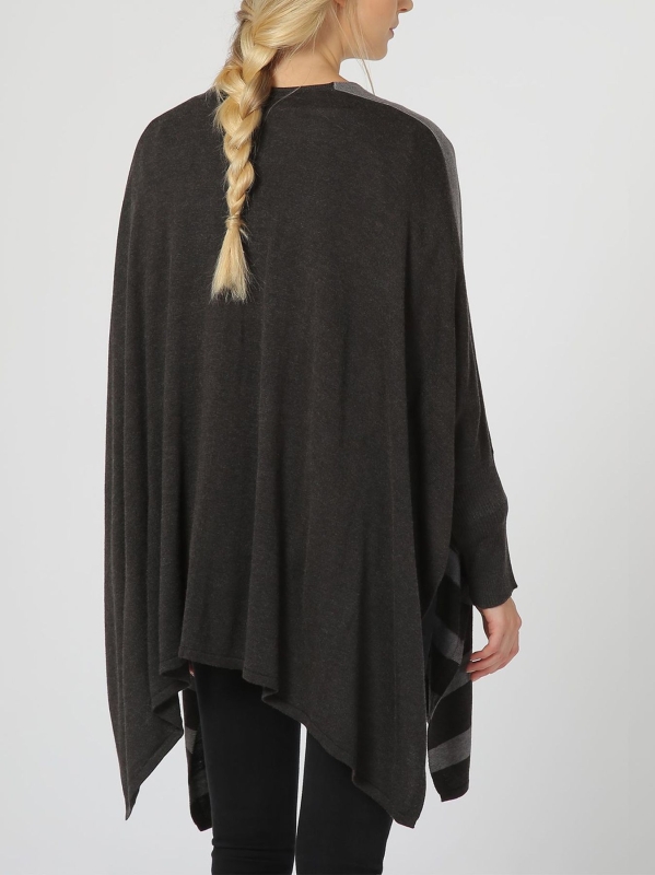 Maxi cardigan con dettaglio rigato