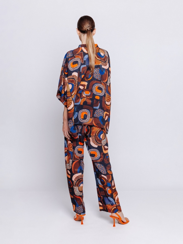 Camicia oversize stampa etnica