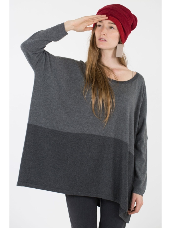Maxi maglia scollo stondato
