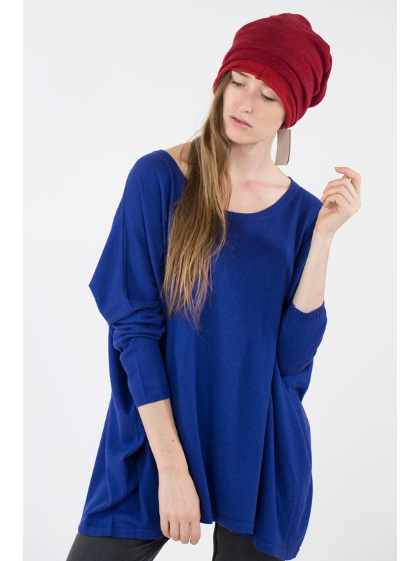 Maxi maglia scollo stondato