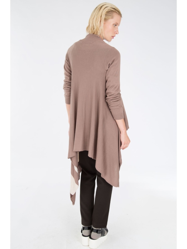 Cardigan fazzoletto in maglia asimmetrico