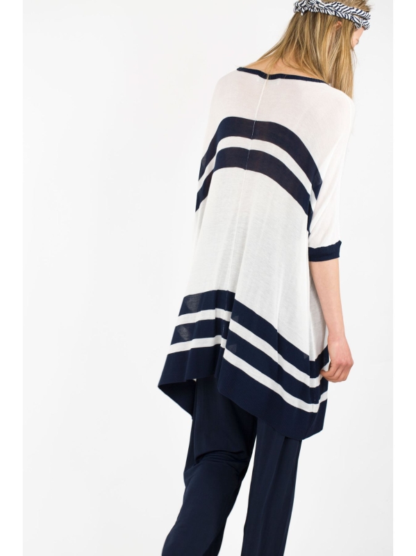 Maxi maglia con dettagli a coste