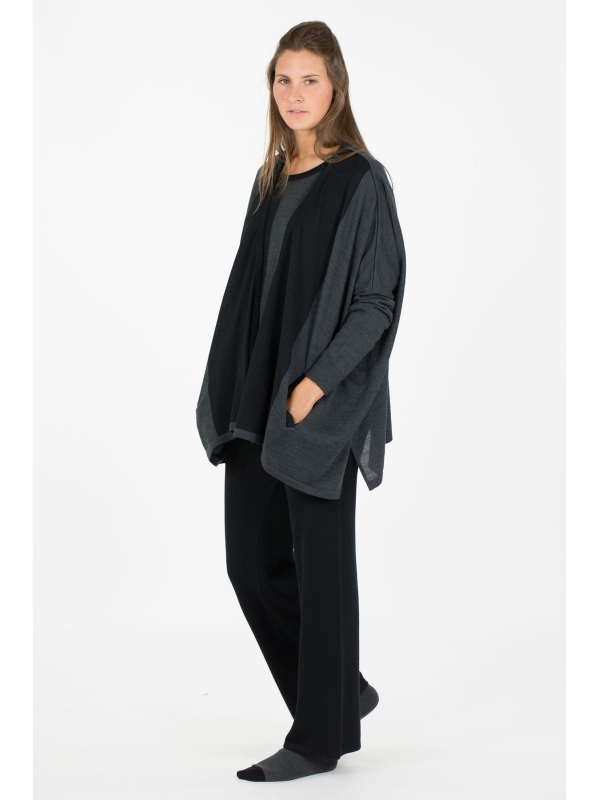 Cardigan in maglia bicolore