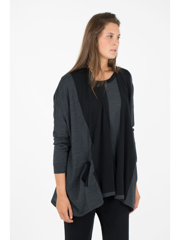 Cardigan in maglia bicolore