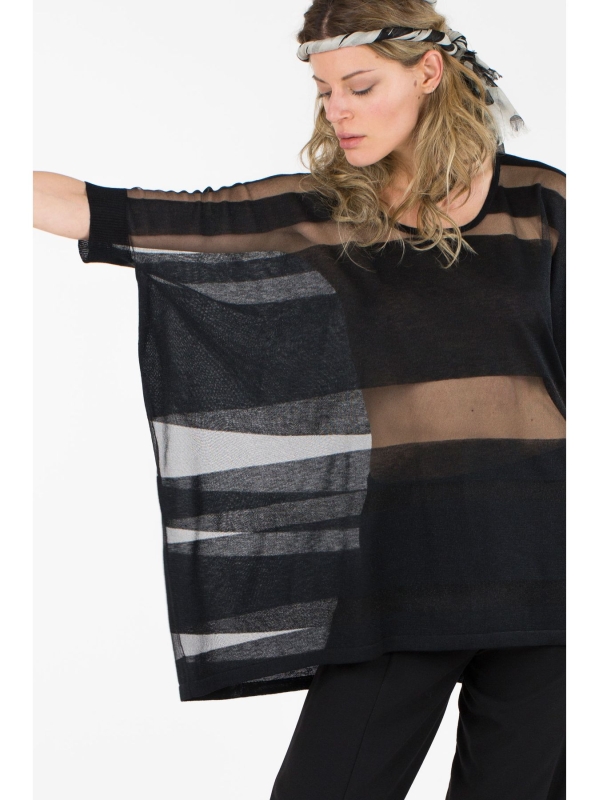 Maxi maglia rettangolo a righe