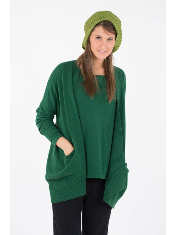 Maxi cardigan scollo a V