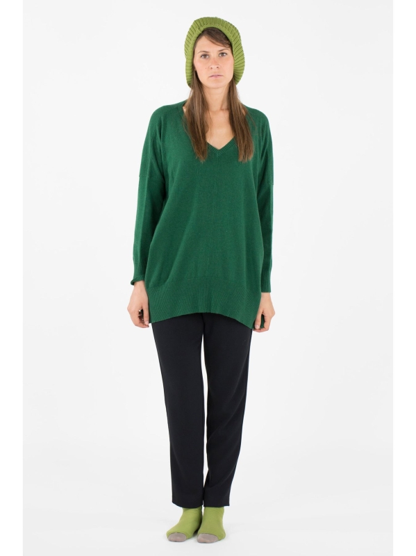 Maxi maglia scollo a V 
