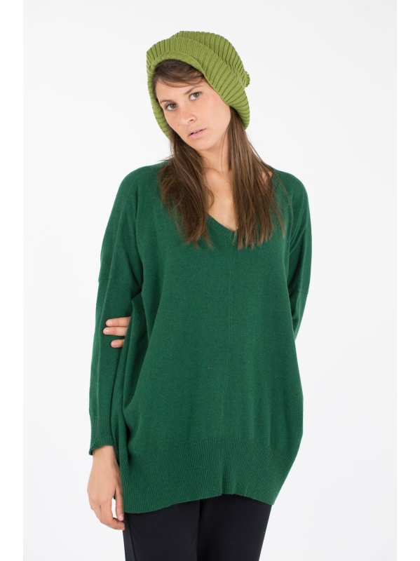 Maxi maglia scollo a V 