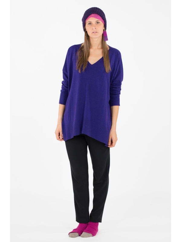 Maxi maglia scollo a V 