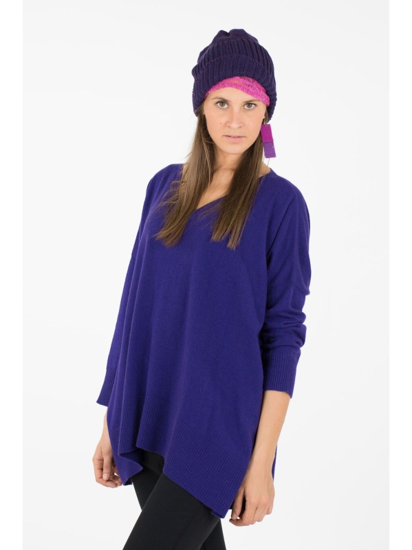 Maxi maglia scollo a V 