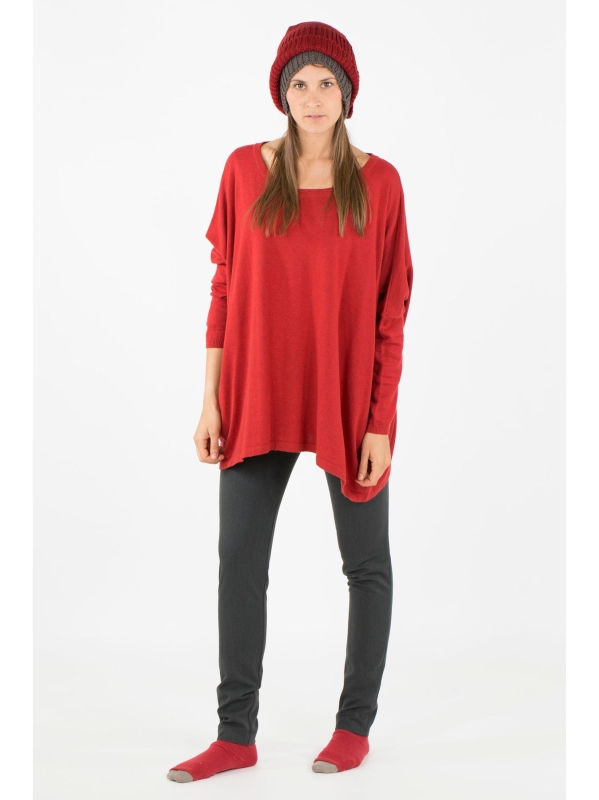 Maxi maglia scollo stondato
