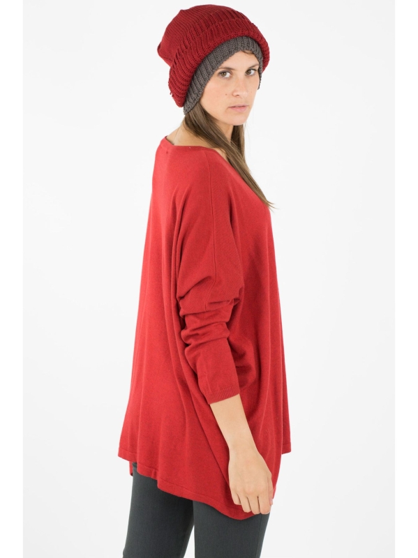 Maxi maglia scollo stondato