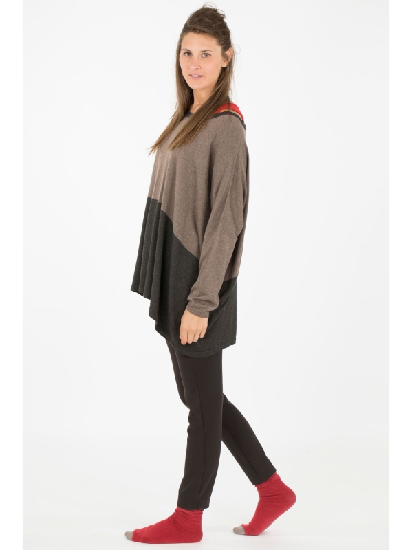 Maxi maglia scollo stondato