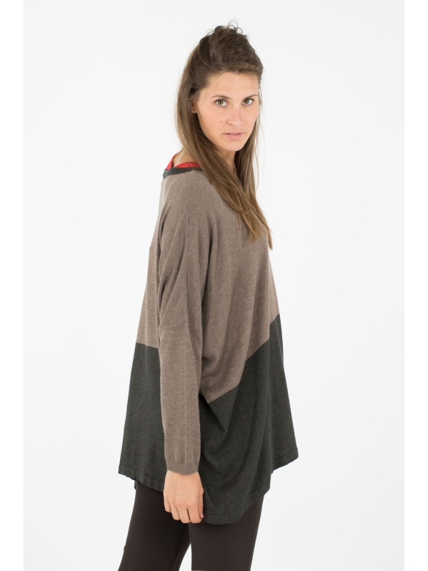 Maxi maglia scollo stondato