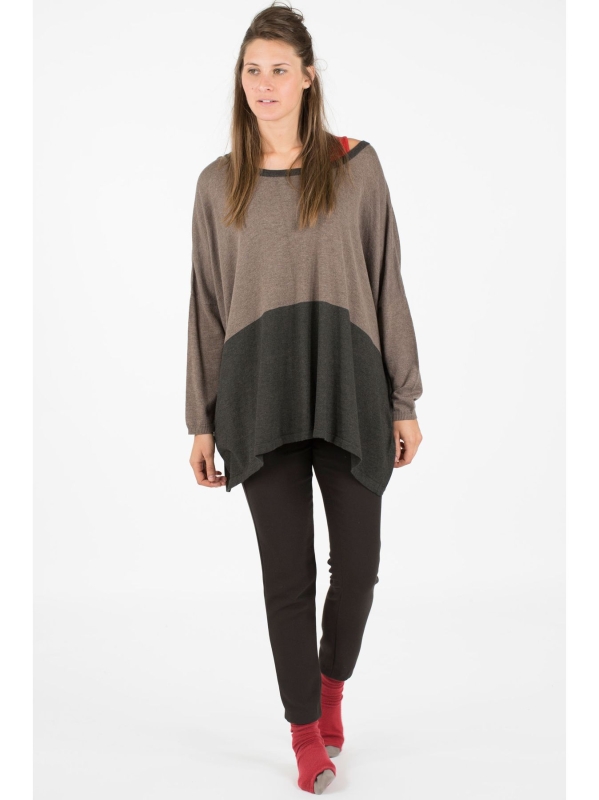 Maxi maglia scollo stondato