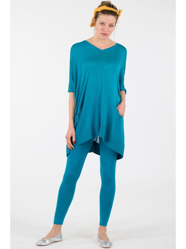 Maxi maglia con dettagli a coste