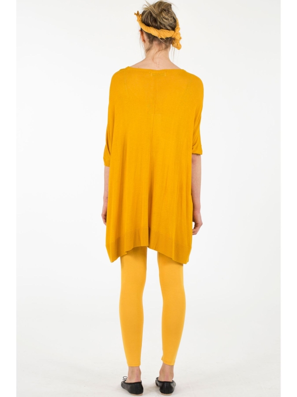 Maxi maglia con dettagli a coste