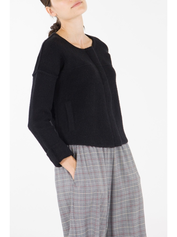 Cardigan corto in maglia con zip