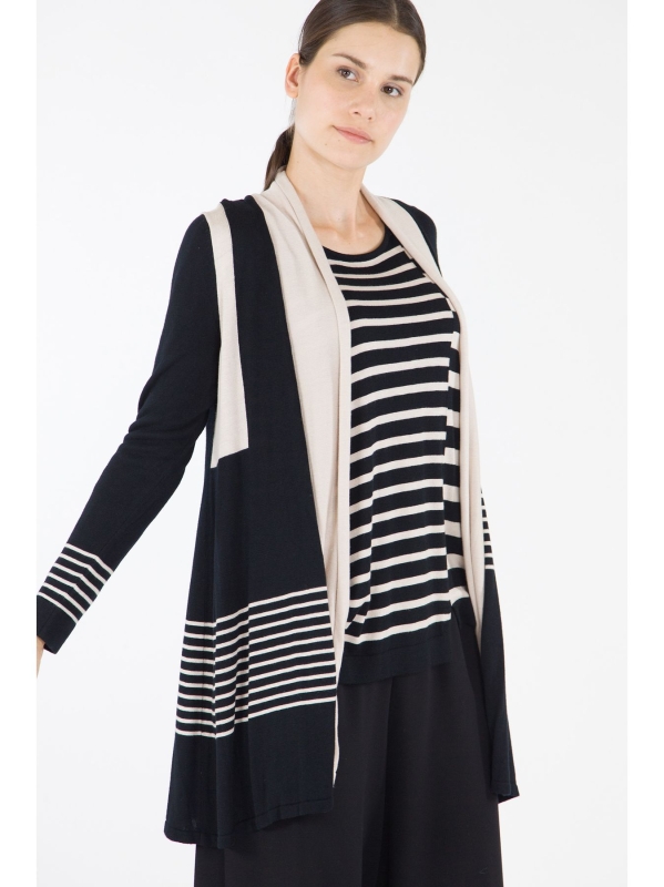 Cardigan con dettaglio righe