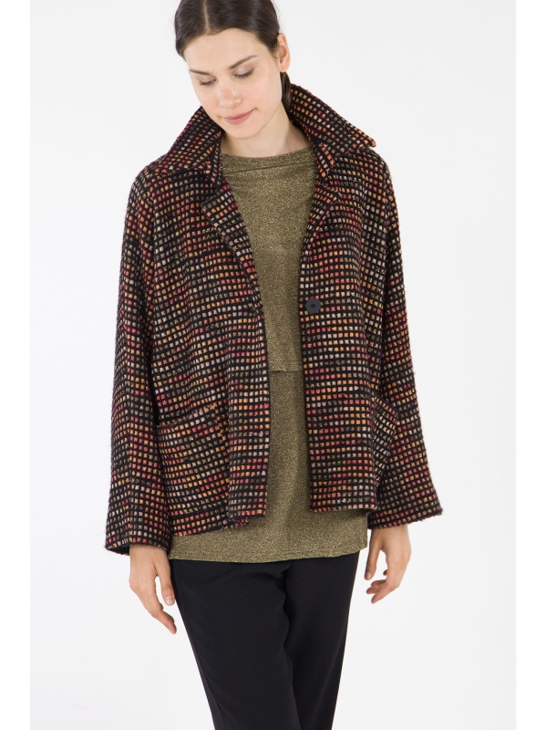 Giacca quadrettata in lurex