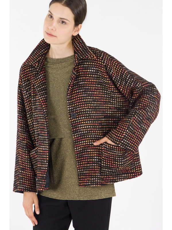 Giacca quadrettata in lurex