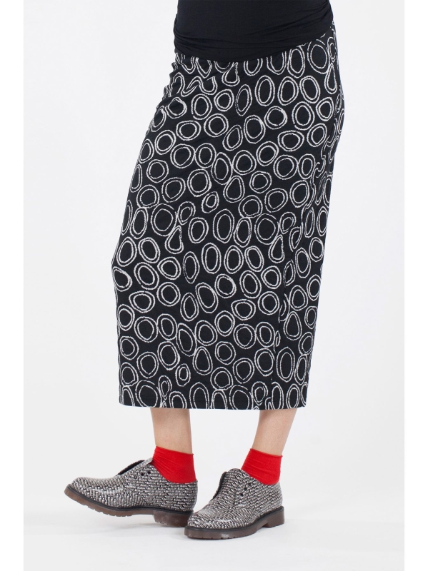 Gonna tubino con fantasia maxi cerchi