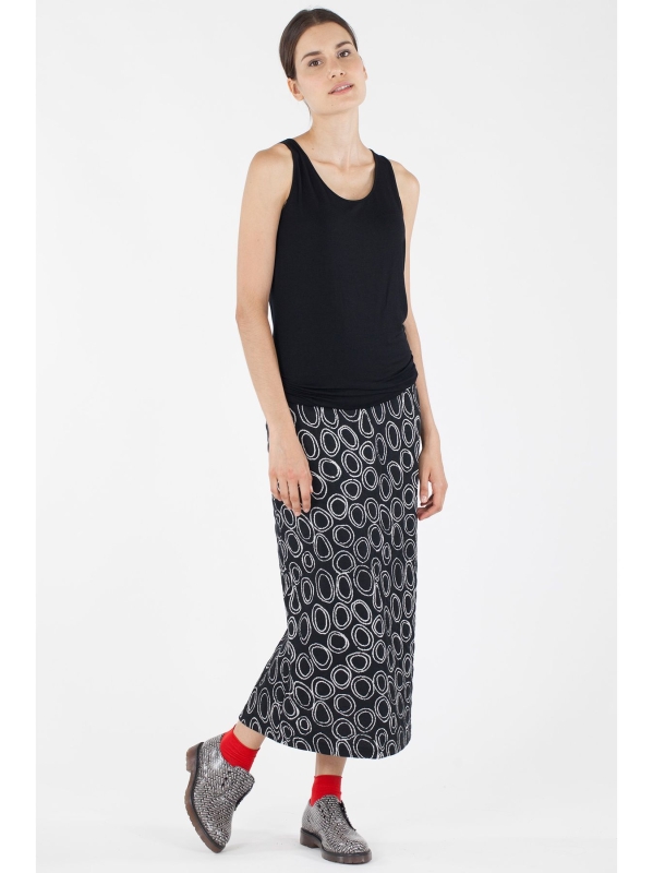 Gonna tubino con fantasia maxi cerchi