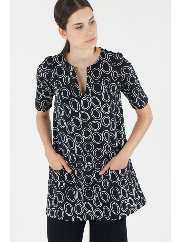 T-shirt con fantasia maxi cerchi