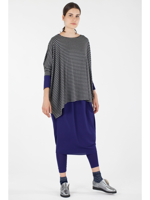 T-shirt poncho a righe