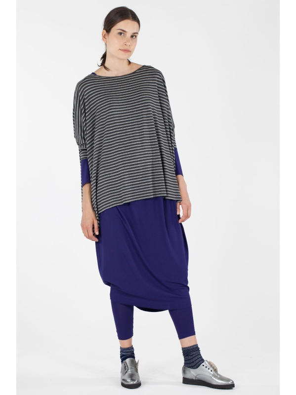 T-shirt poncho a righe