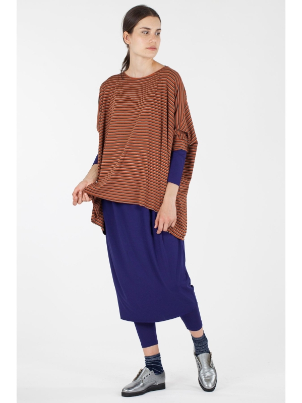 T-shirt poncho a righe