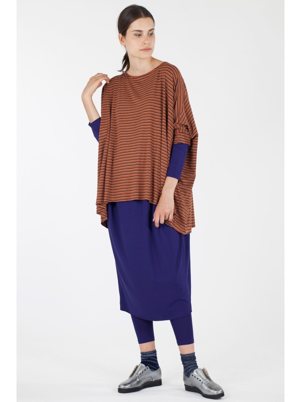 T-shirt poncho a righe