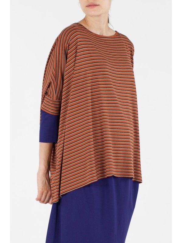 T-shirt poncho a righe