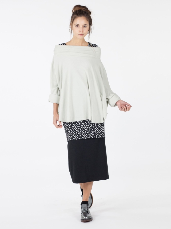 Maxi poncho in pile