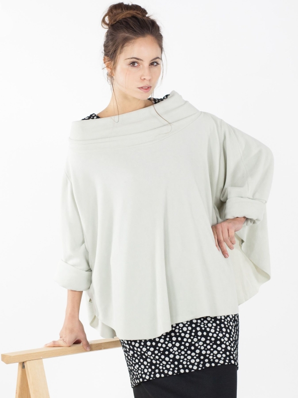 Maxi poncho in pile