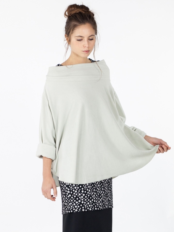 Maxi poncho in pile