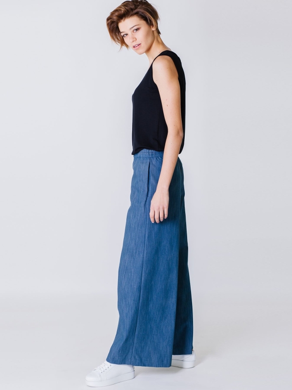Pantalone clown in tessuto jeans stretch
