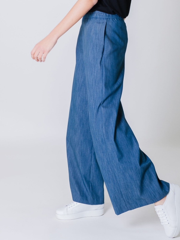 Pantalone clown in tessuto jeans stretch