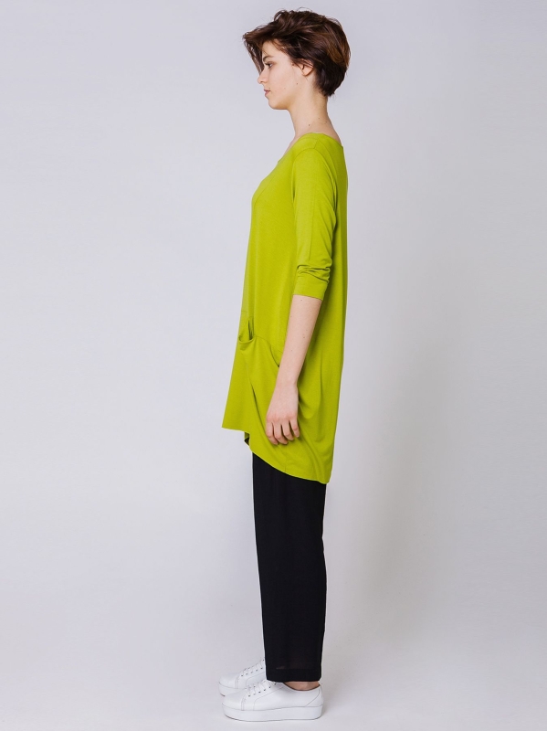 T-shirt a ovetto con tagli incrociati